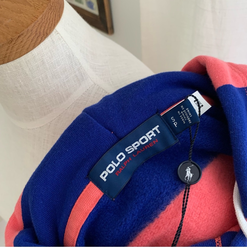 Ralph Lauren Pink Blue Stripe Sweatshirt - Picture 4 of 8